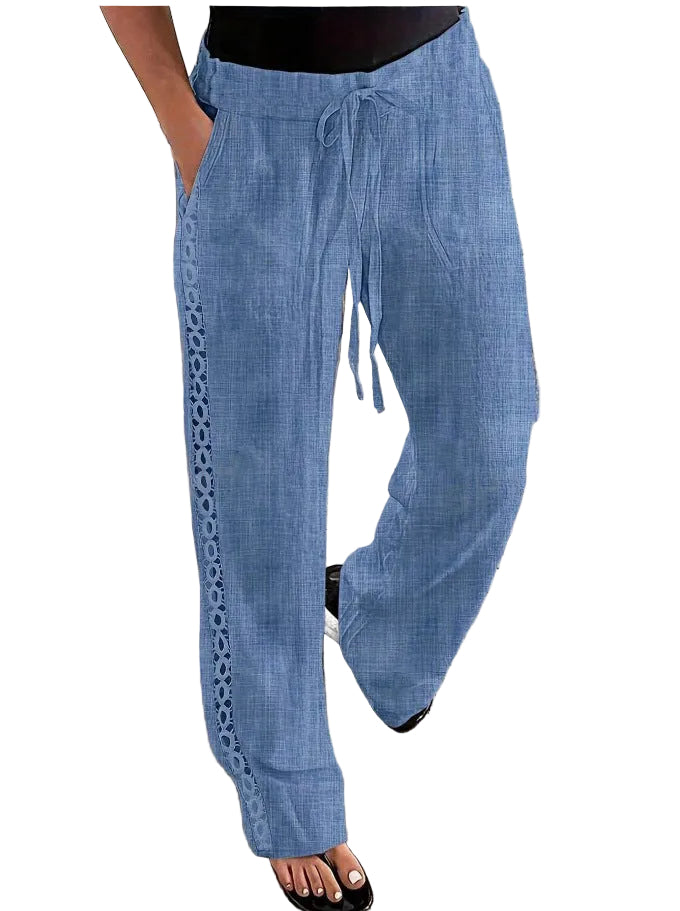 Casual Jeans Like Side Lace Trousers