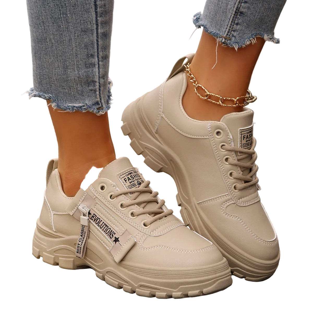 Sports Shoes With Side-Zipper Design Fashion