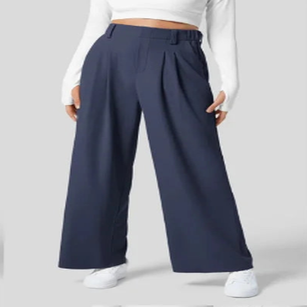 Trendy Fashion Ladies Straight Cargo Trouser Casual Street Wear High