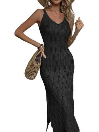 Beach Dress Women's Solid Color Knitted Beach Bikini