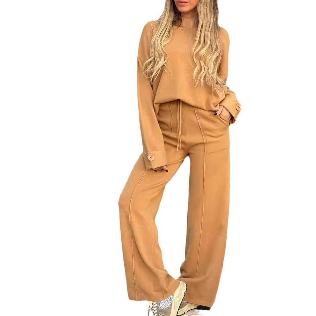 Casual Set Solid Color Long