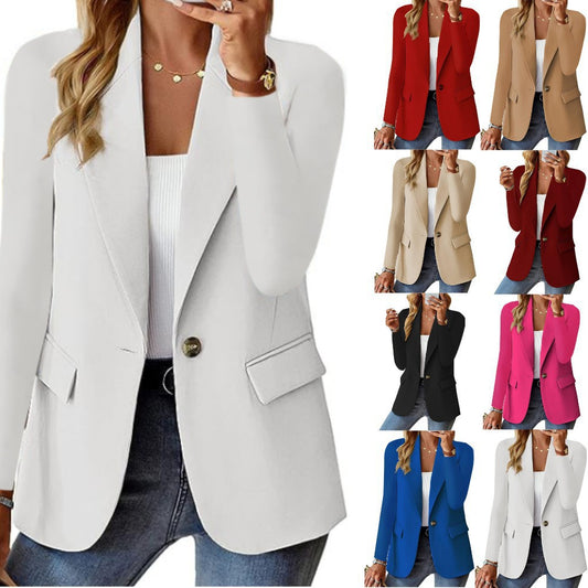 Ins Lapel Button Jacket Fashion Commuter Casual Suit Jacket Women