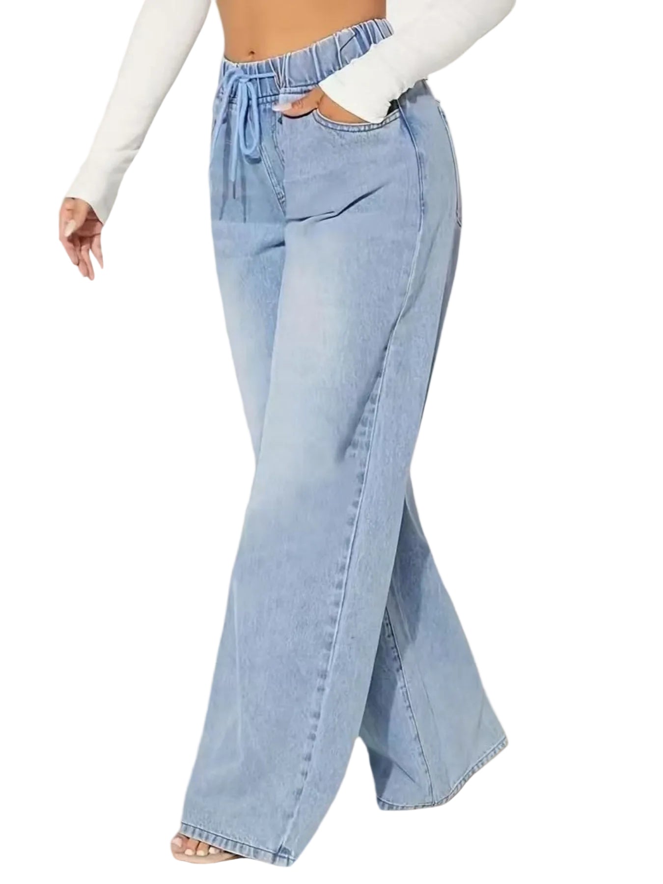 Women Casual Fashion High-waisted Denim Pants