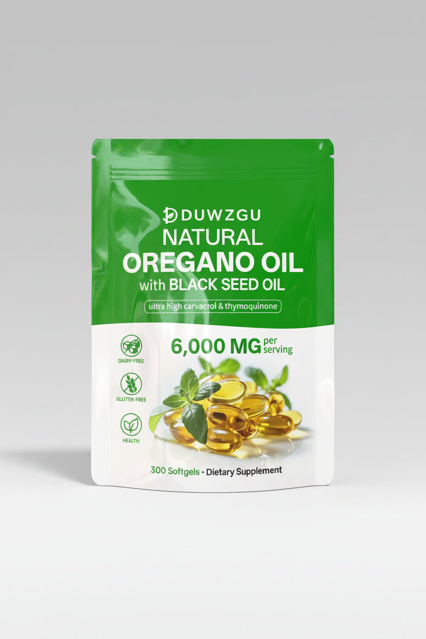 Oil Of Oregano 300 Softgels 6000mg Per Serving with Black Seed Oil - Natural Antioxidants for Fitness Nutritional Support