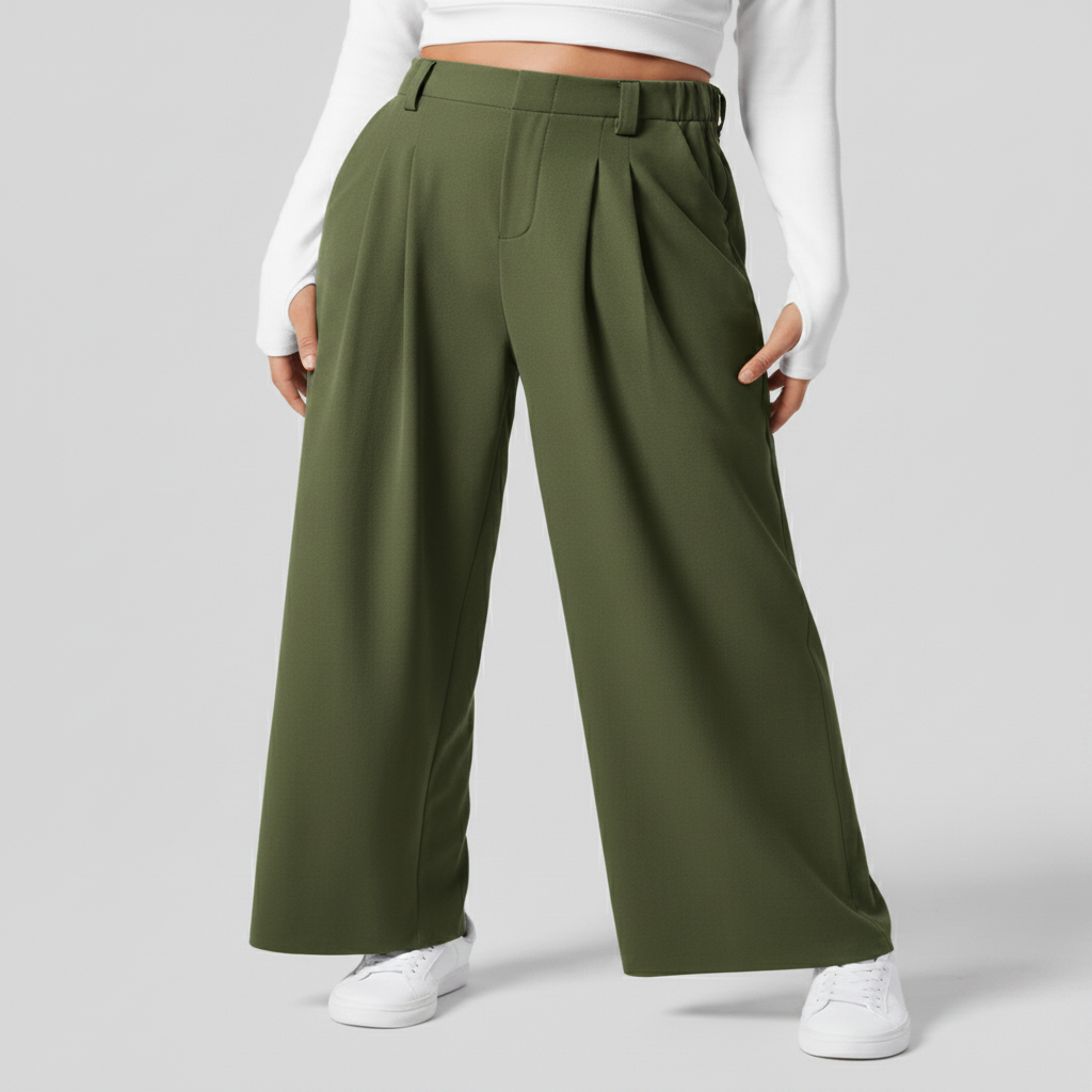 Trendy Fashion Ladies Straight Cargo Trouser Casual Street Wear High