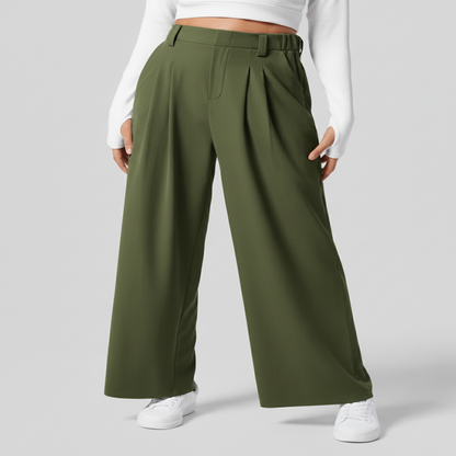 Trendy Fashion Ladies Straight Cargo Trouser Casual Street Wear High