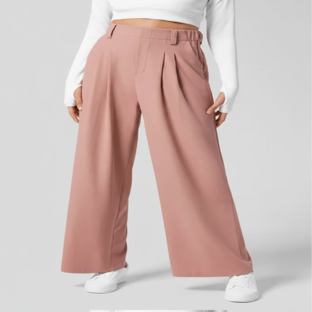 Trendy Fashion Ladies Straight Cargo Trouser Casual Street Wear High