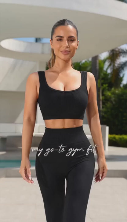 Women's Ribbed 2-Piece Workout Set